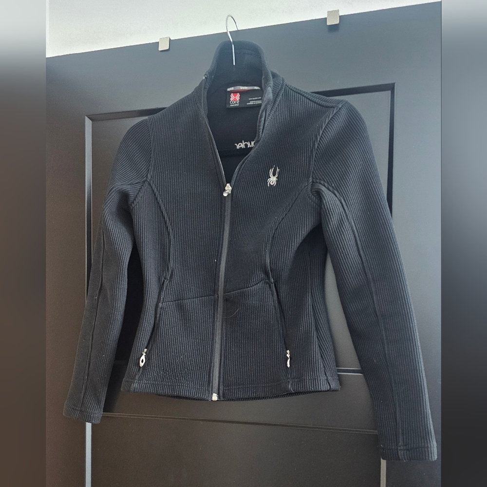 Black Zip-Up Sweater Jacket